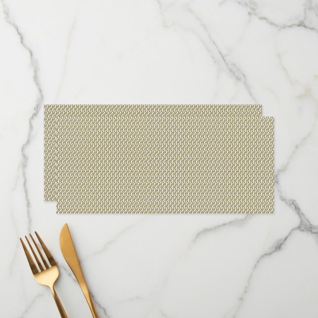 Ein rechteckiger Teppich mit kompliziertem geometr Menükarte (Vorderseite/Rückseite Beispiel)