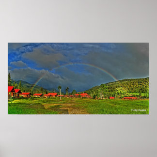 Ein Regenbogen am Morgen Poster