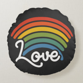 Ein Regenbogen der Liebe Rundes Kissen