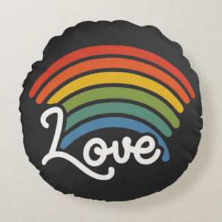 Ein Regenbogen der Liebe Rundes Kissen