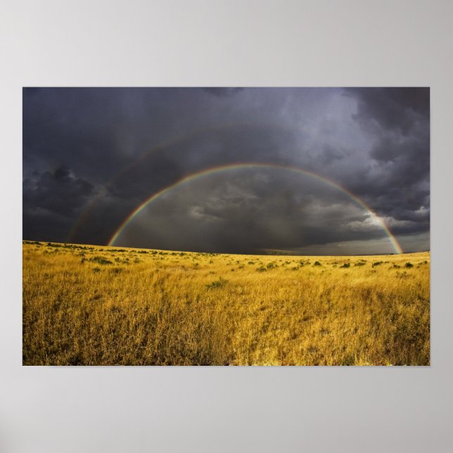 Ein Regenbogen, der nach Mittag durch einen Nebels Poster (Vorne)