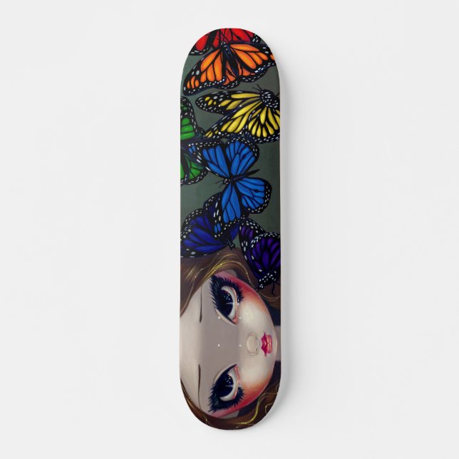 Ein Regenbogen des Schmetterlings-Fee-Skateboards Skateboard (Vorne)