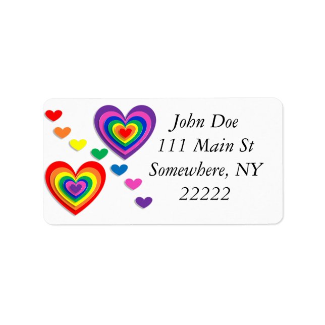 Ein Regenbogen für meinen Valentinstag Adressaufkleber (Vorne)