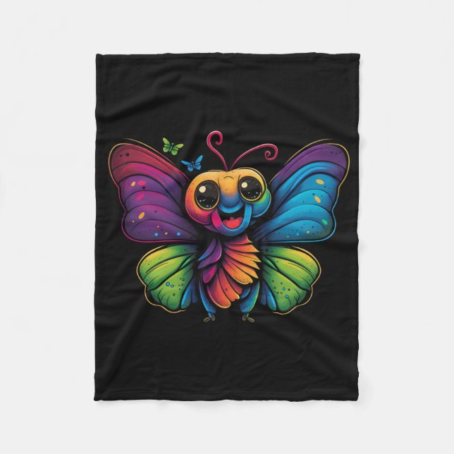 Ein Regenbogenschmetterling Fleecedecke (Vorderseite)