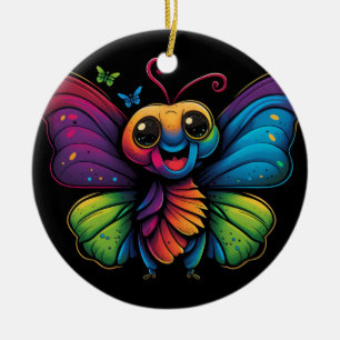 Ein Regenbogenschmetterling Keramik Ornament