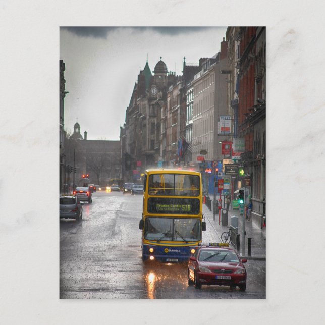 Ein Regentag in Dublin Postkarte (Vorderseite)