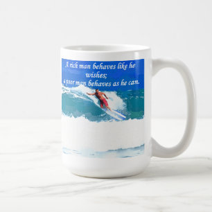 Ein reicher Mann benimmt sich, wie er wünscht; ein Kaffeetasse