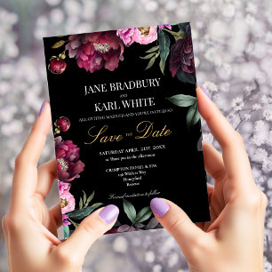 Ein reichhaltiges Bouquet Save the Date Hochzeitse Einladung