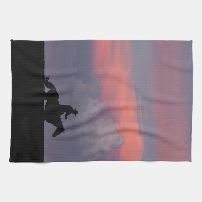 Ein Reiter, Ein Horizont Geschirrtuch (Horizontal)