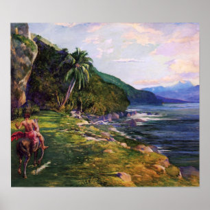 "Ein Reitweg in La Farge Tahitis" - John Poster
