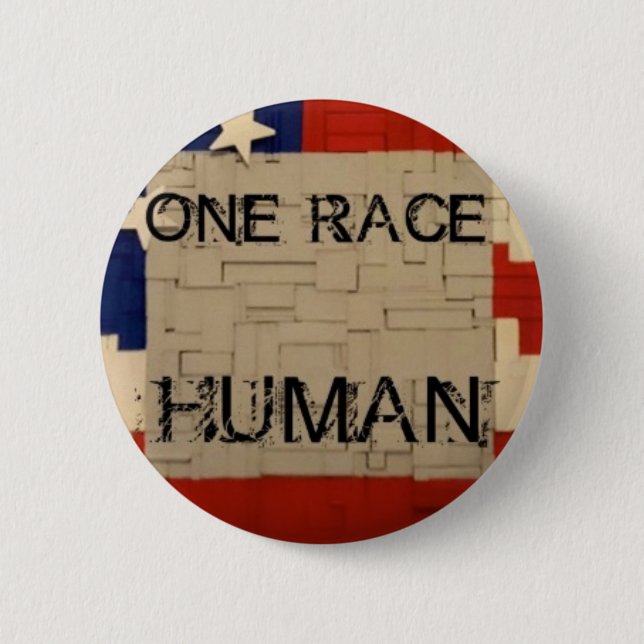 Ein Rennen-Mensch Button (Vorderseite)
