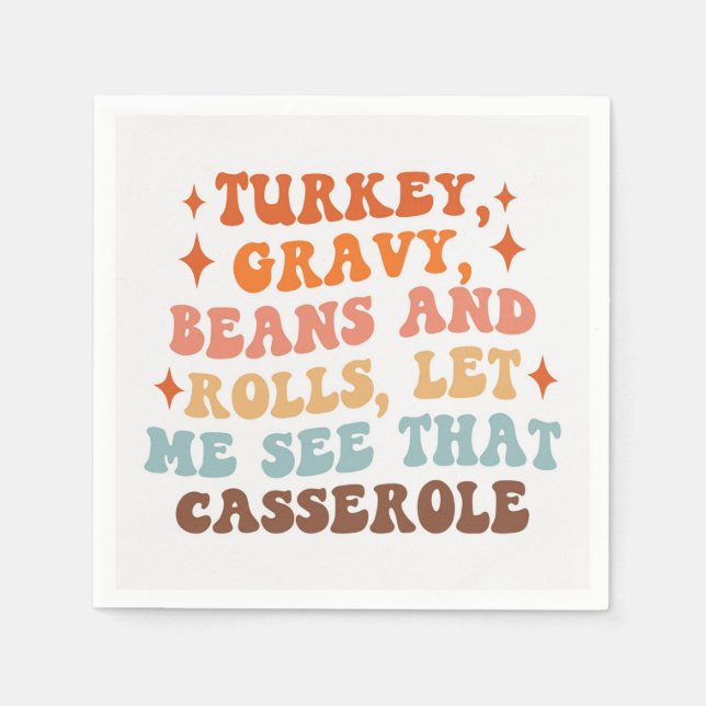 Ein Retro-Erntedank Serviette (Vorderseite)