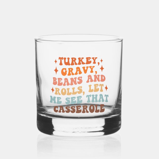 Ein Retro-Erntedank Whiskyglas (Vorderseite)