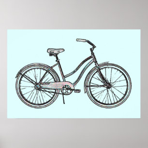 Ein Retro-Fahrradposter Poster