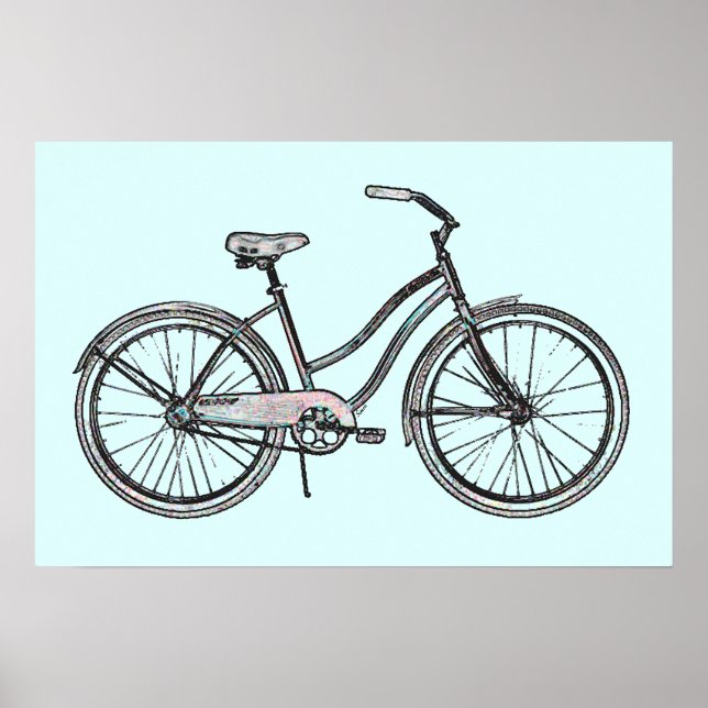 Ein Retro-Fahrradposter Poster (Vorne)