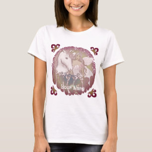 Ein Retro-Fee- und Einhorn-T-Shirt T-Shirt