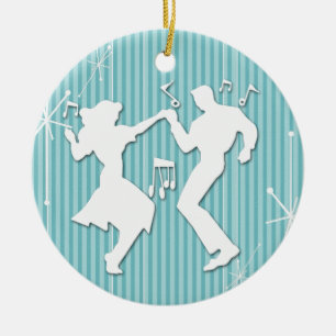 Ein Retro-Rockin-Thema Keramikornament