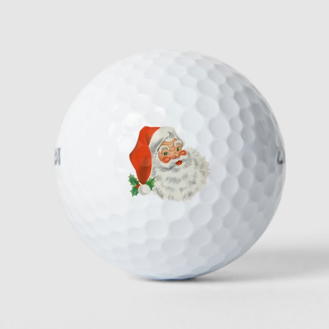 Ein retro Weihnachtsmann Golfball (Vorderseite)