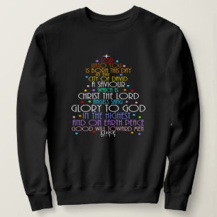 Ein Retter ist geboren Lukas 2-11 Weihnachtsbaum-S Sweatshirt