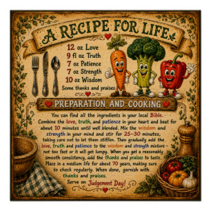 Ein Rezept für das Leben Christliches Inspirations Poster