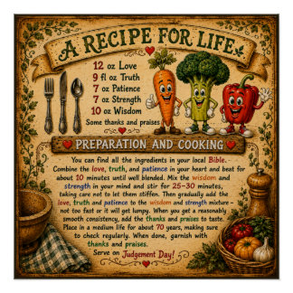 Ein Rezept für das Leben Christliches Inspirations Poster