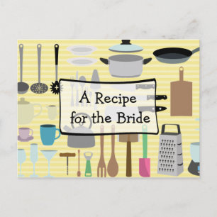 Ein Rezept für die Bride Wedding Recipe Karte