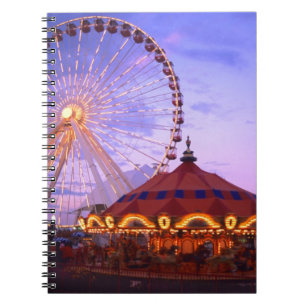 Ein Riesenrad und Karussell am Navy Pier in Notizblock