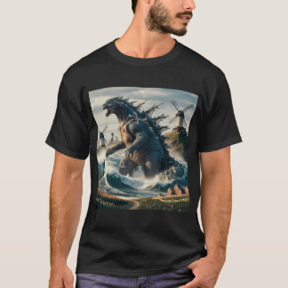 Ein riesiger holländischer Kaiju Titan, der aus de T-Shirt