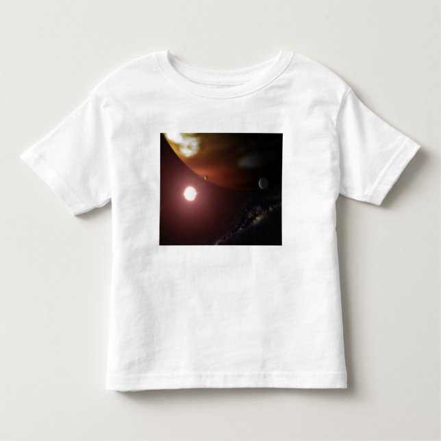 Ein riesiger Planet, der einen roten Zwergstar umk Kleinkind T-shirt (Vorderseite)