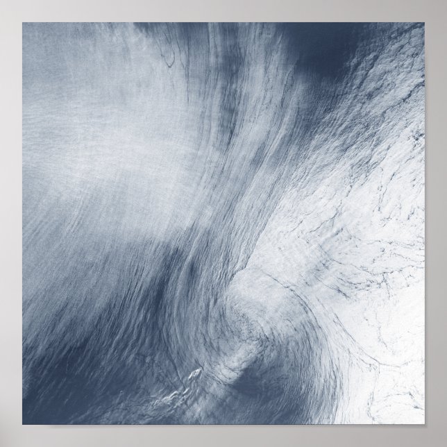 Ein riesiger Whirlpool, der Wirbel über dem Meer b Poster (Vorne)