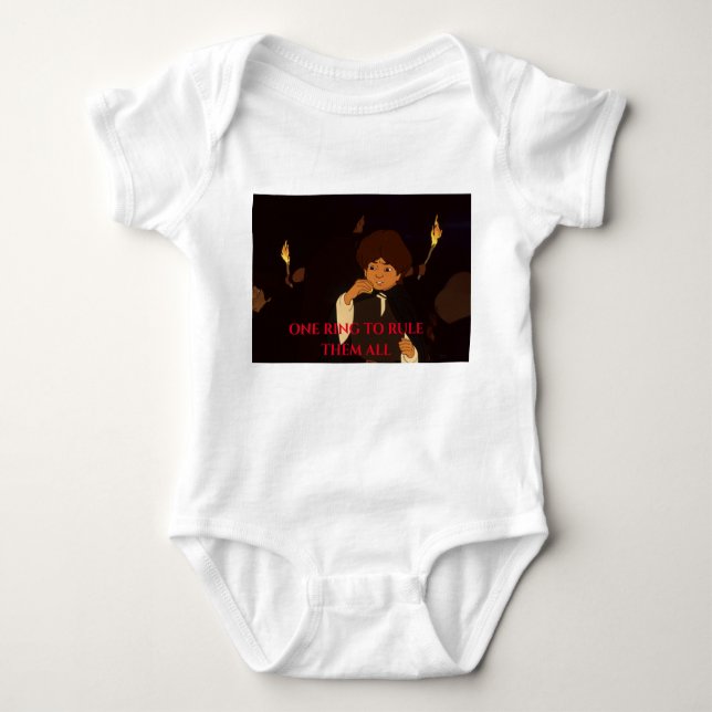 EIN RING UM SIE ZU RULE ALL(TM) Bodysuit Baby Strampler (Vorderseite)
