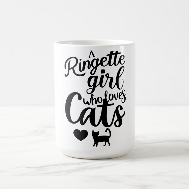 Ein Ringette Girl, das Katzen Liebe Kaffeetasse (Mittel)