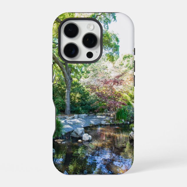 ein rippender Teich im Garten von Descanso Gardens iPhone Hülle (Rückseite)