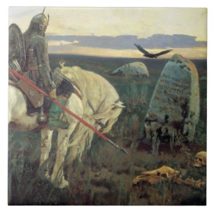 Ein Ritter an der Kreuzung Fliese