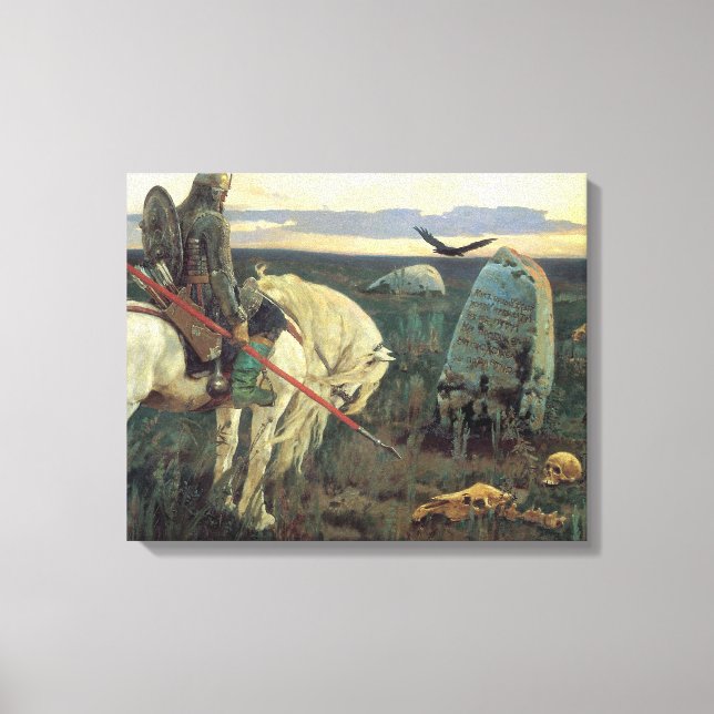 Ein Ritter an der Kreuzung (von Viktor Vasnetsov) Leinwanddruck (Vorderseite)