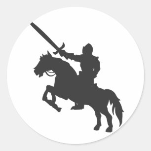 Ein Ritter auf einem Pferd - Wählen Sie die Hinte Runder Aufkleber