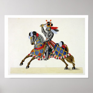 Ein Ritter bei einem Turnier, Teller von "A Histor Poster