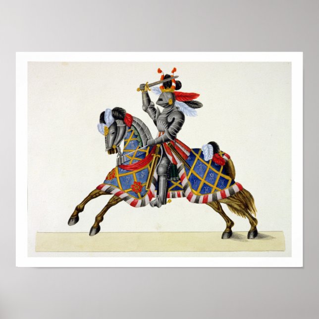 Ein Ritter bei einem Turnier, Teller von "A Histor Poster (Vorne)