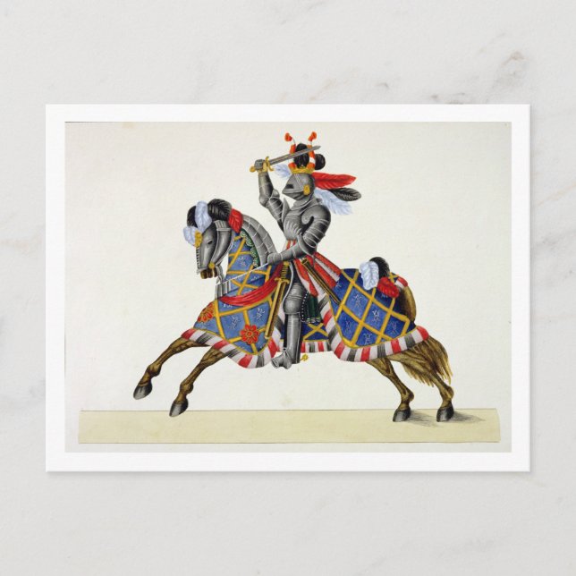 Ein Ritter bei einem Turnier, Teller von "A Histor Postkarte (Vorderseite)