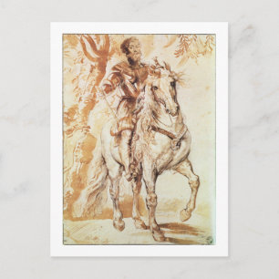 Ein Ritter in der Rüstung (Stift und Tinte auf Pap Postkarte