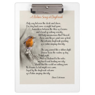 Ein Robin's Song am Daybreak - Gedicht von N. Wate Klemmbrett