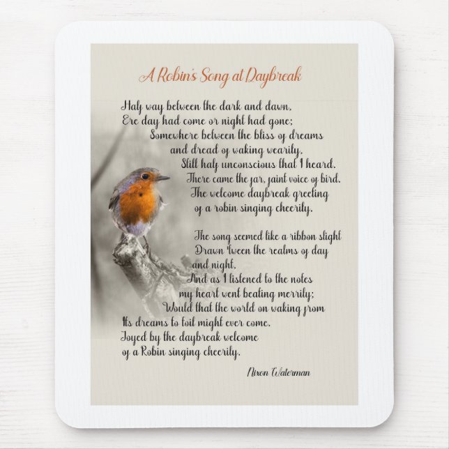 Ein Robin's Song am Daybreak - Gedicht von N. Wate Mousepad (Vorne)