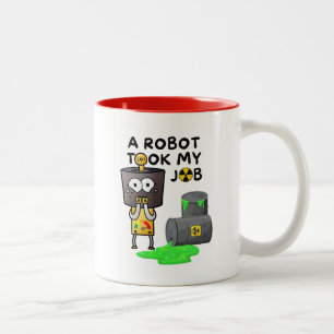 Ein Roboter nahm mir die Arbeit Zweifarbige Tasse