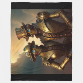 Ein robotisches Steampunkoppel in Liebe Fleecedecke
