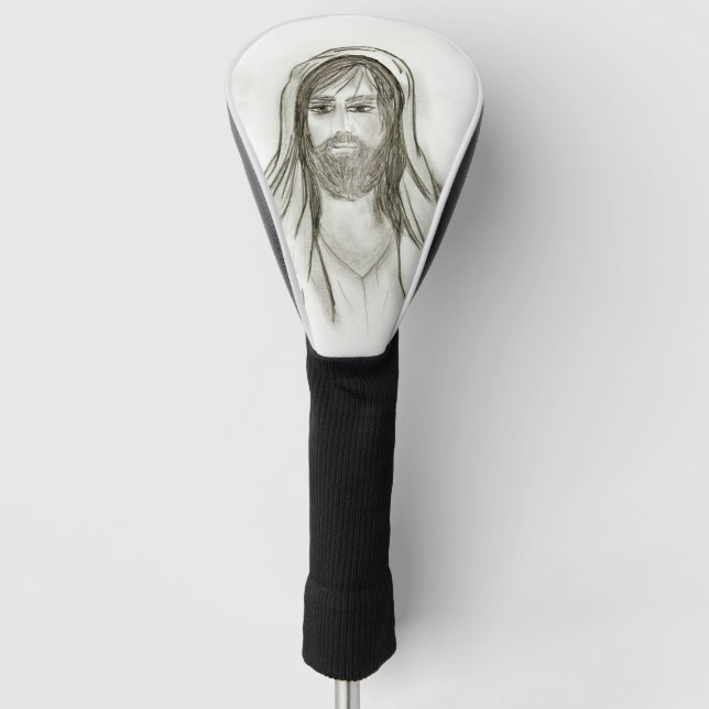 Ein robuster Jesus Golf Headcover (Vorderseite)