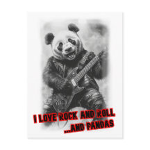 Ein Rocker-Panda spielt elektrische Gitarre auf ei