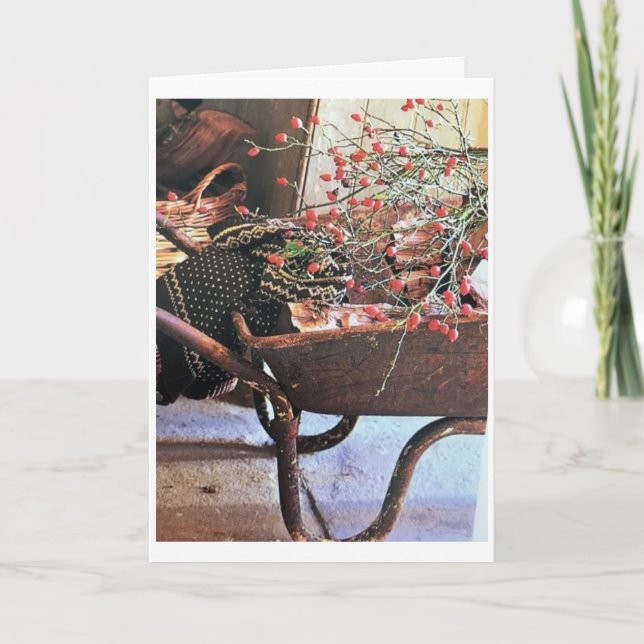 EIN "ROLLBARROW" MIT CHRISTMAS WISHES KARTE (Vorderseite)