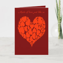 Ein romantisches Design in Monochrom Rot mit Herze