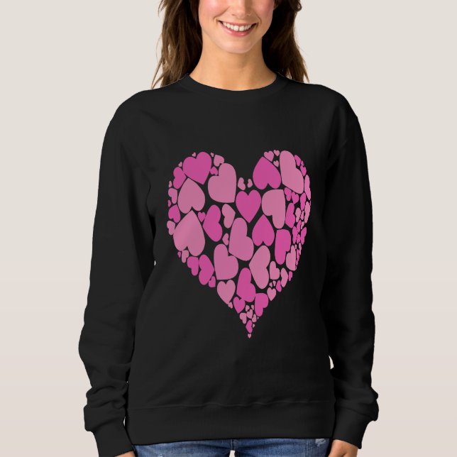 Ein romantisches Design mit Herz aus Herzen in Pas Sweatshirt (Vorderseite)