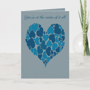 Ein romantisches Design mit Herz aus Pastellblau Karte